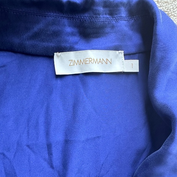 NWOT Zimmermann Lapis Blue Silk Wrap Mini Dress, Size AU 1 (US 6) - Picture 6 of 10